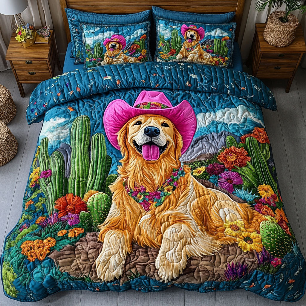 Golden Rodeo 3-Piece Quilted Bedding Set - Single (59" x 70")