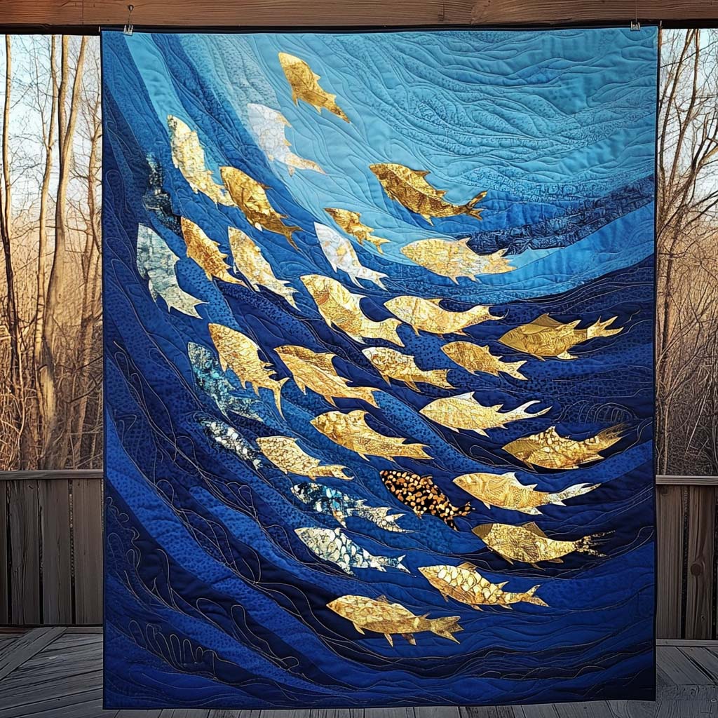 Golden School Quilted Blanket - Throw (55" x 60")