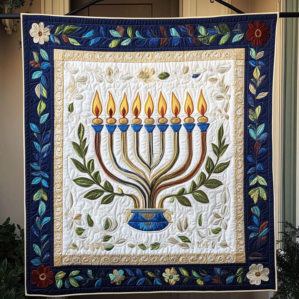 Golden Serenity Quilted Blanket - Throw (55" x 60")