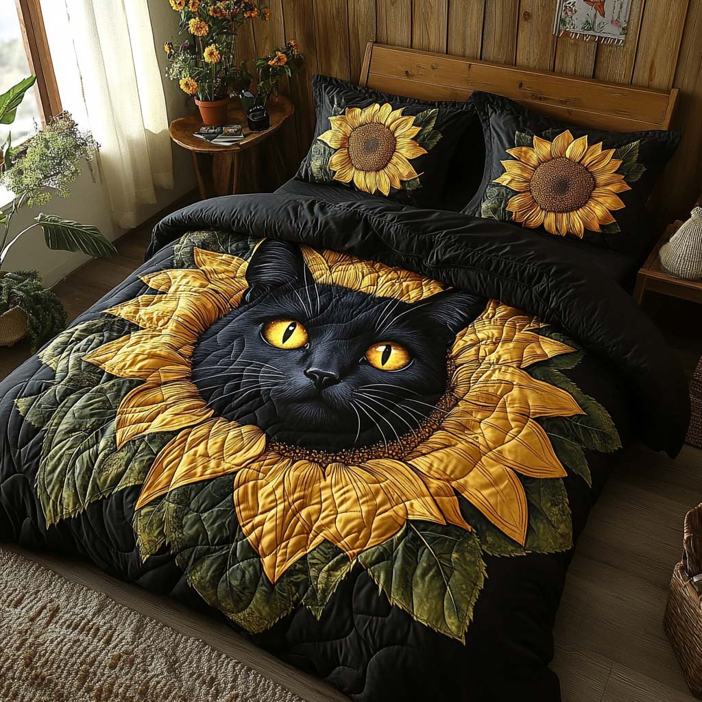 Golden Shadow 3-Piece Quilted Bedding Set - Single (59" x 70")