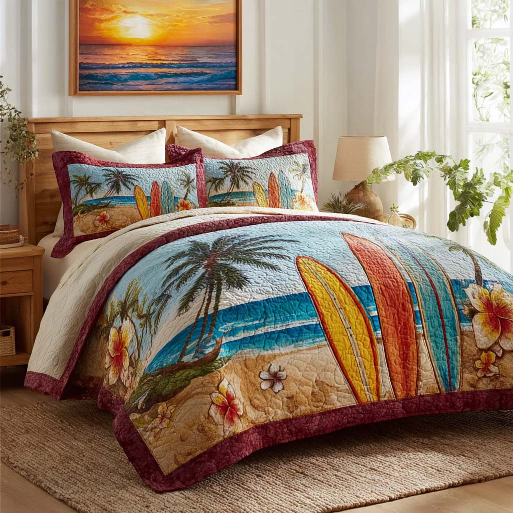 Golden Shore 3-Piece Quilted Bedding Set - Single (59" x 70")