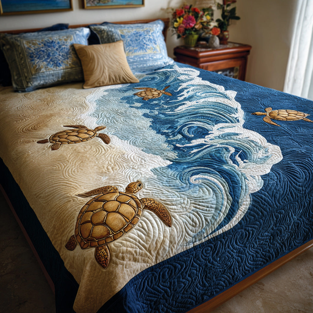 Golden Shore Turtle Quilted Blanket - Baby (30" x 40") - Pack 1