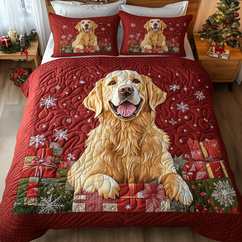Golden Star Bright 3-Piece Quilted Bedding Set - Single (59" x 70")