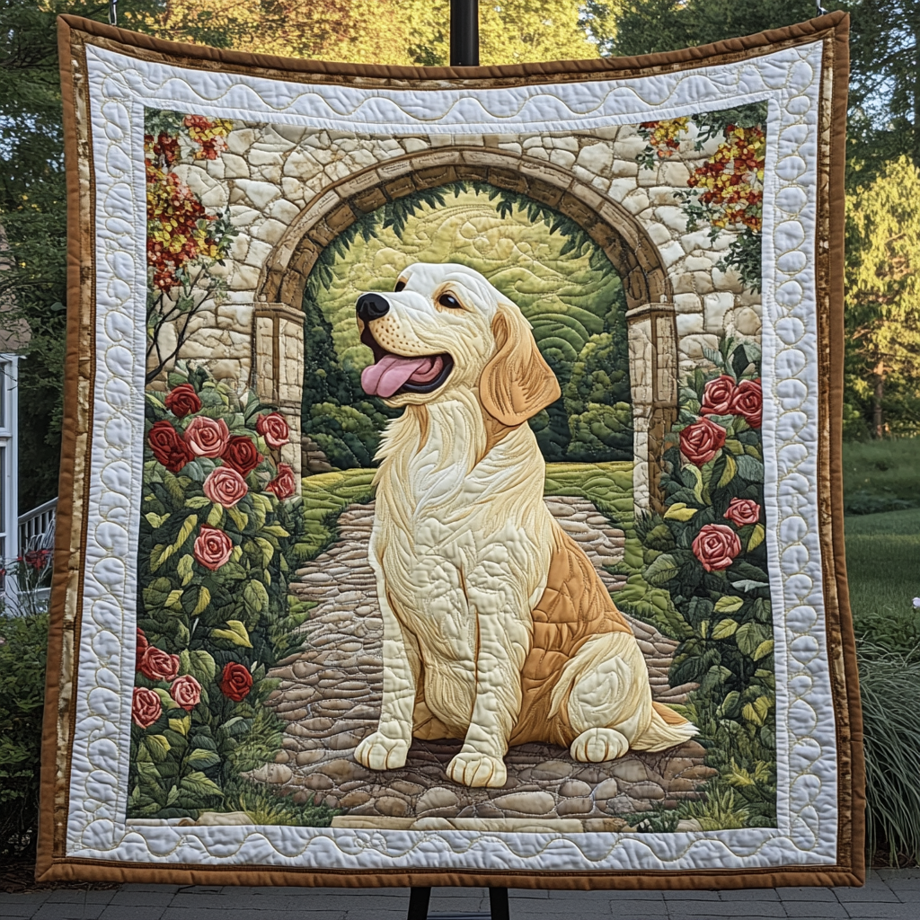 Golden Sunshine Meadow Quilted Blanket - Throw (55" x 60")