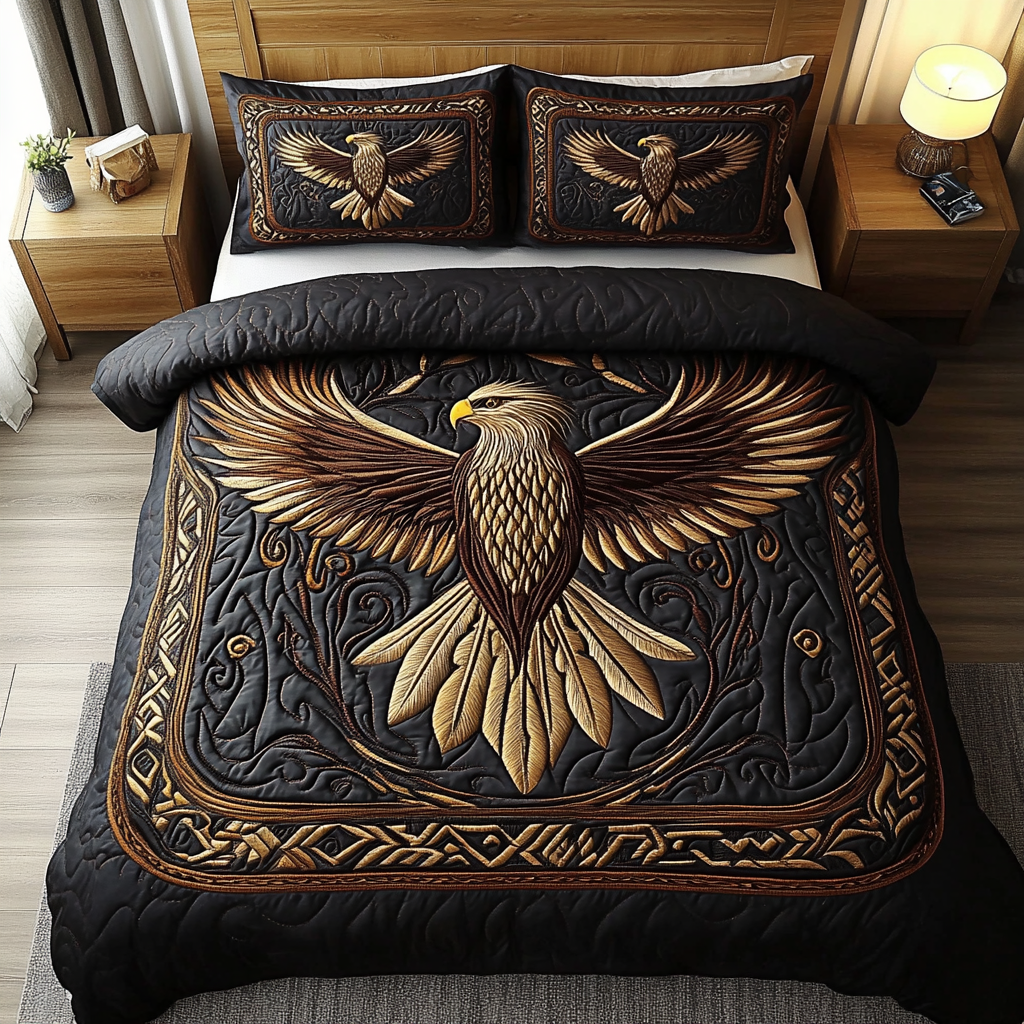 Golden Talon 3-Piece Quilted Bedding Set - Single (59" x 70")