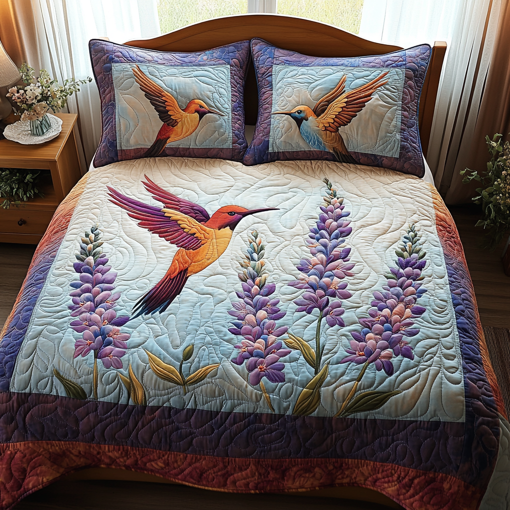 Graceful Nectar Quilted Bedding Set - Single (59" x 70")