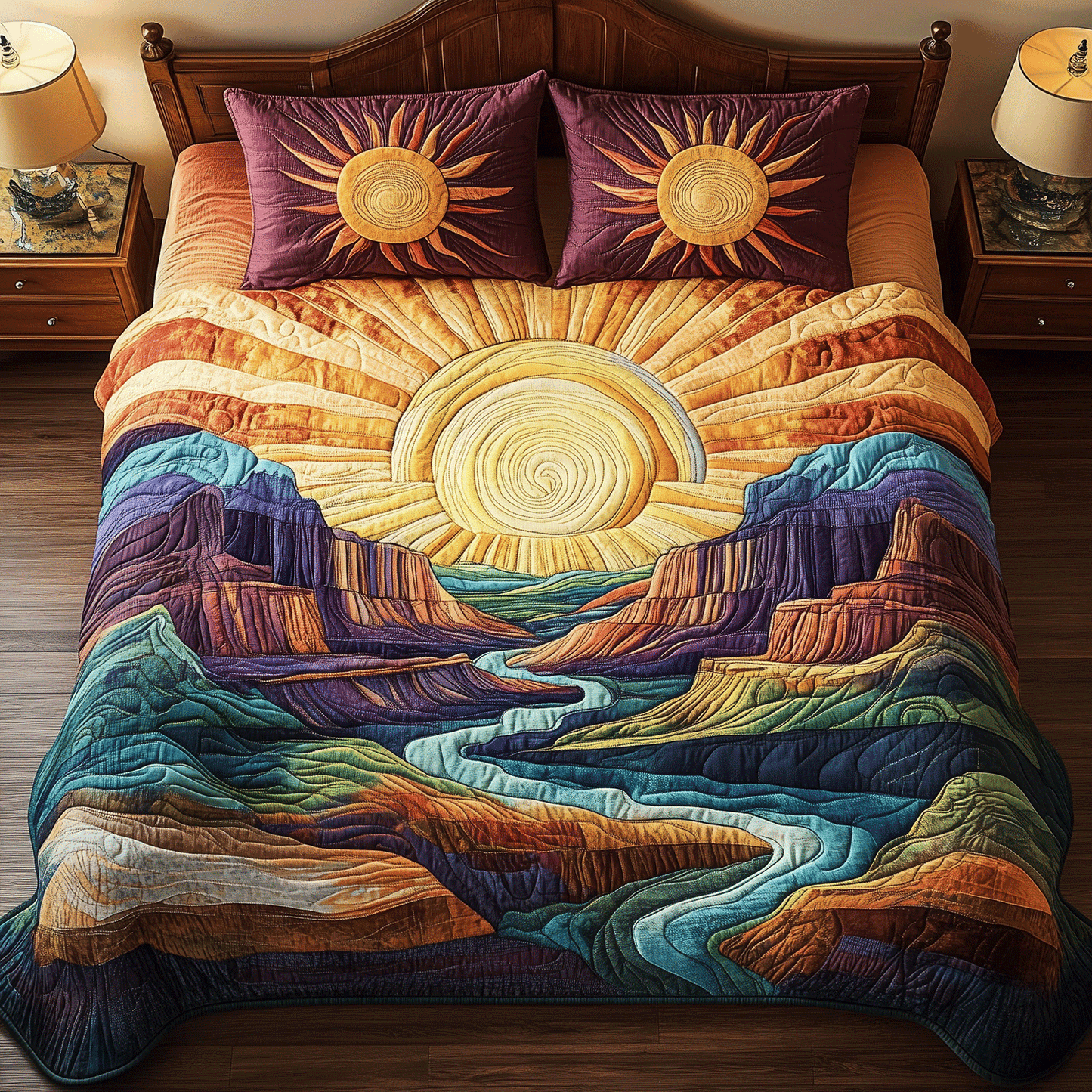 Grand Canyon Adventure 3-Piece Quilted Bedding Set - Single (59" x 70")