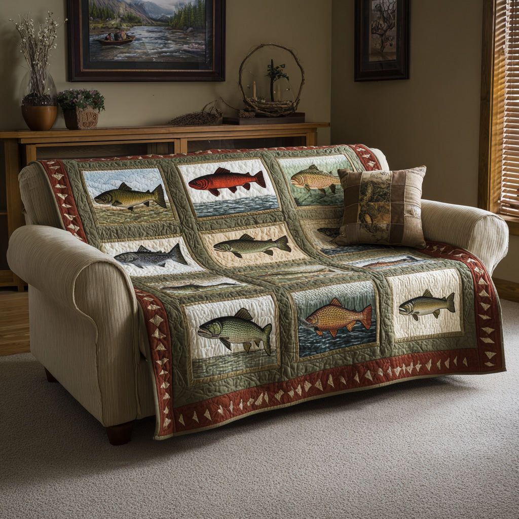 Grand Trout Display Quilted Blanket - Baby (30" x 40") - Pack 1