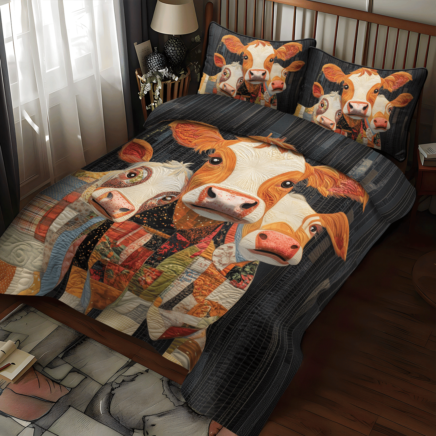 Grazing Gals 3-Piece Quilted Bedding Set - Single (59" x 70")