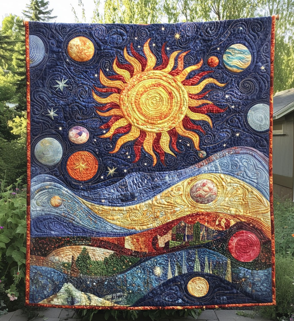 Groovy Galaxy Vibes Quilted Blanket - Throw (55" x 60")