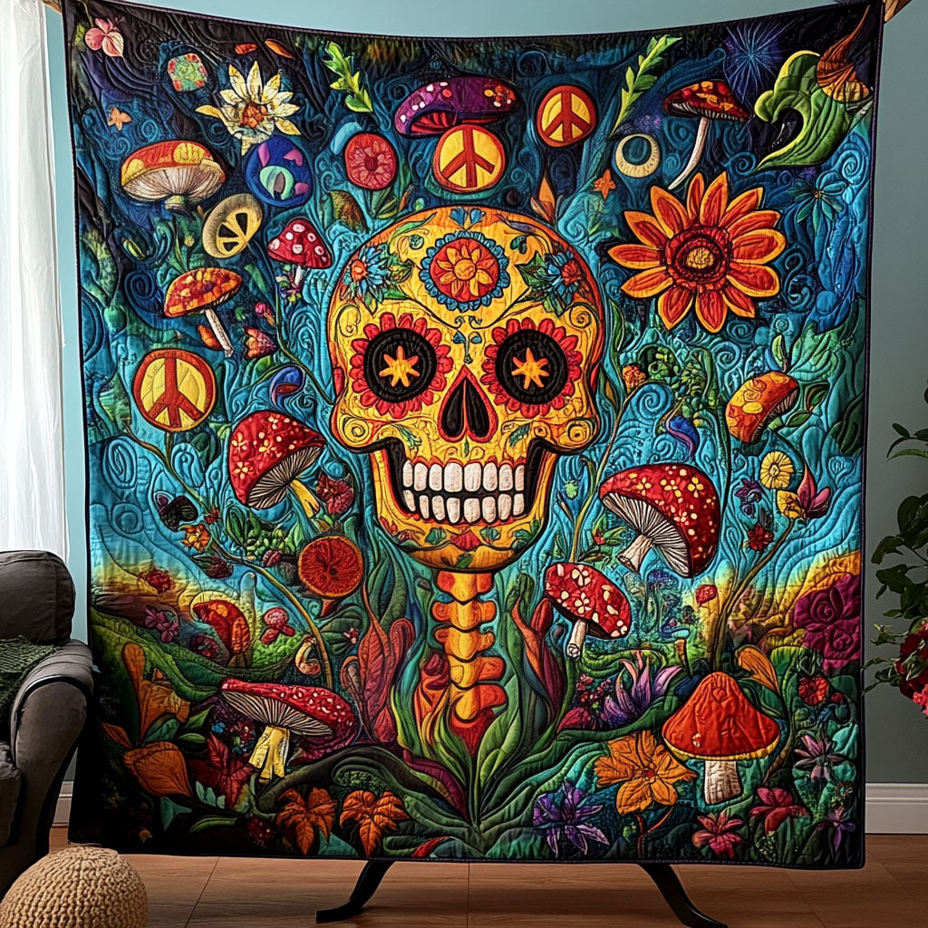 Groovy Glow Quilted Blanket - Throw (55" x 60")