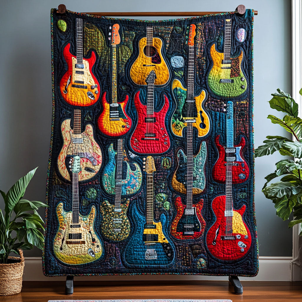 Guitar Legends Quilted Blanket - Throw (55" x 60")