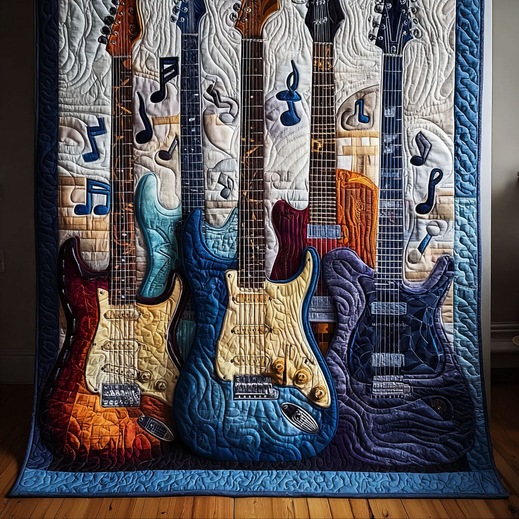 Guitar Motion Quilted Blanket - Baby (30" x 40") - Pack 1