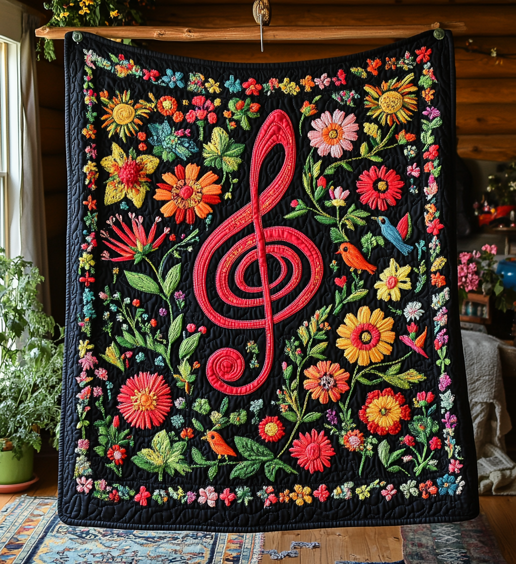 Music Symphony Art Quilt Hanging - Baby (30" x 40")