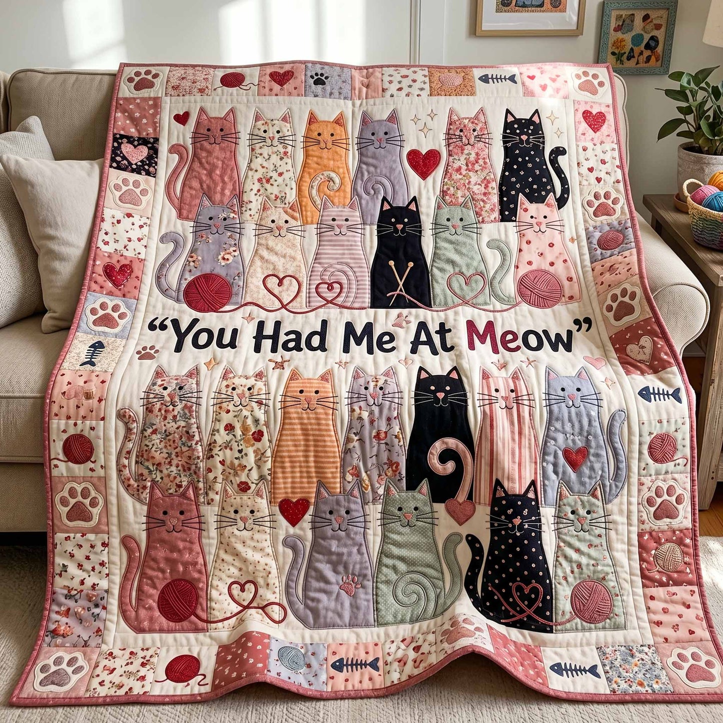 Had Me At Meow Quilted Blanket - Baby (30" x 40") - Pack 1
