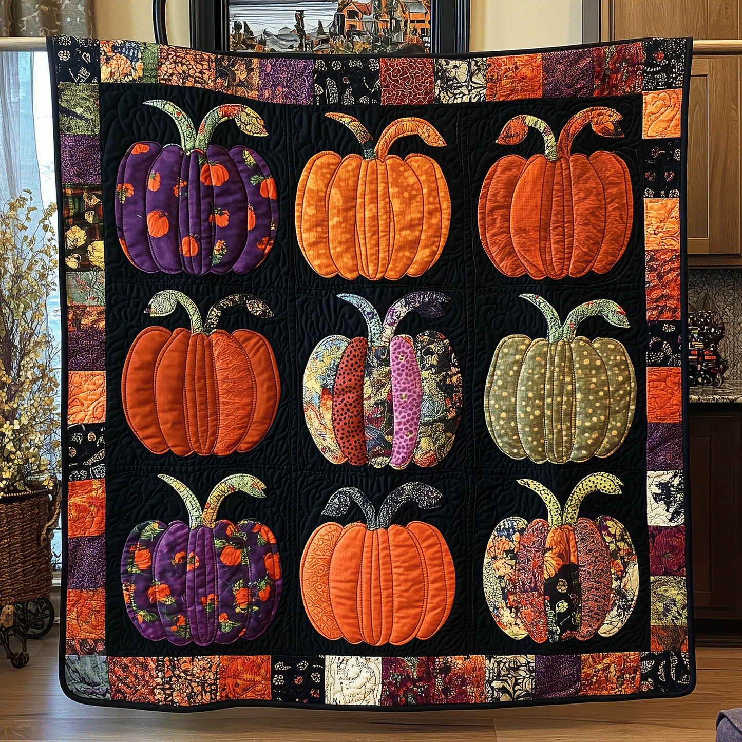 Halloween Harvest Quilted Blanket - Throw (55" x 60")
