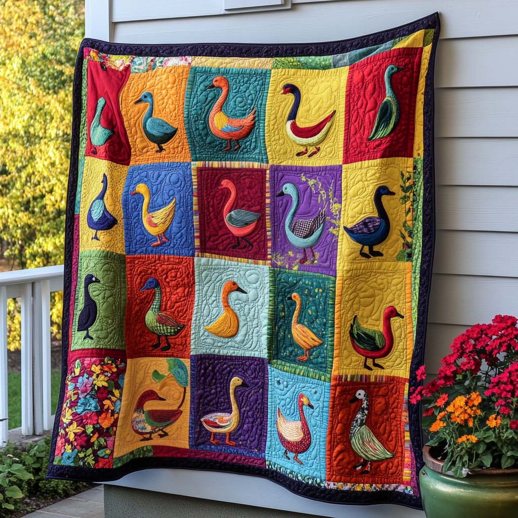 Happy Duck Trails Quilted Blanket - Baby (30" x 40")
