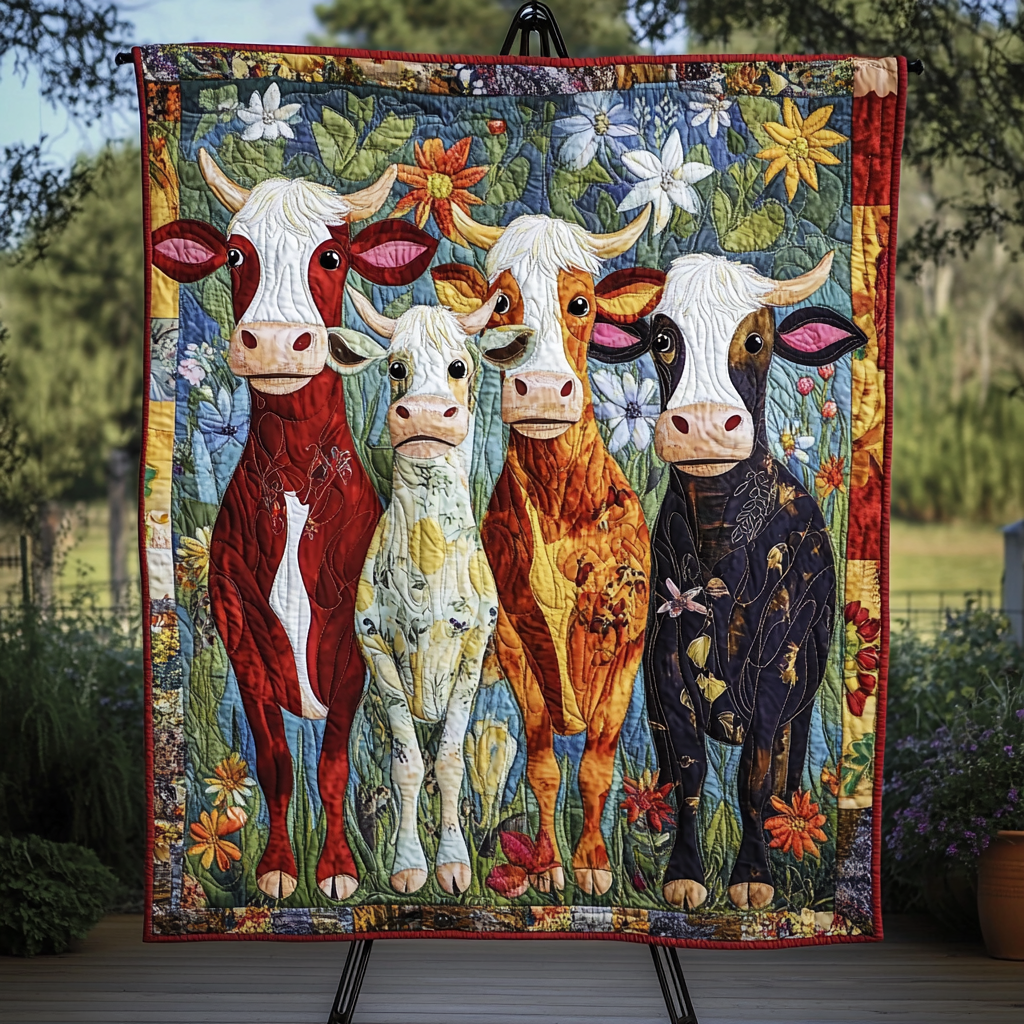 Happy Herd Quilted Blanket - Baby (30" x 40")