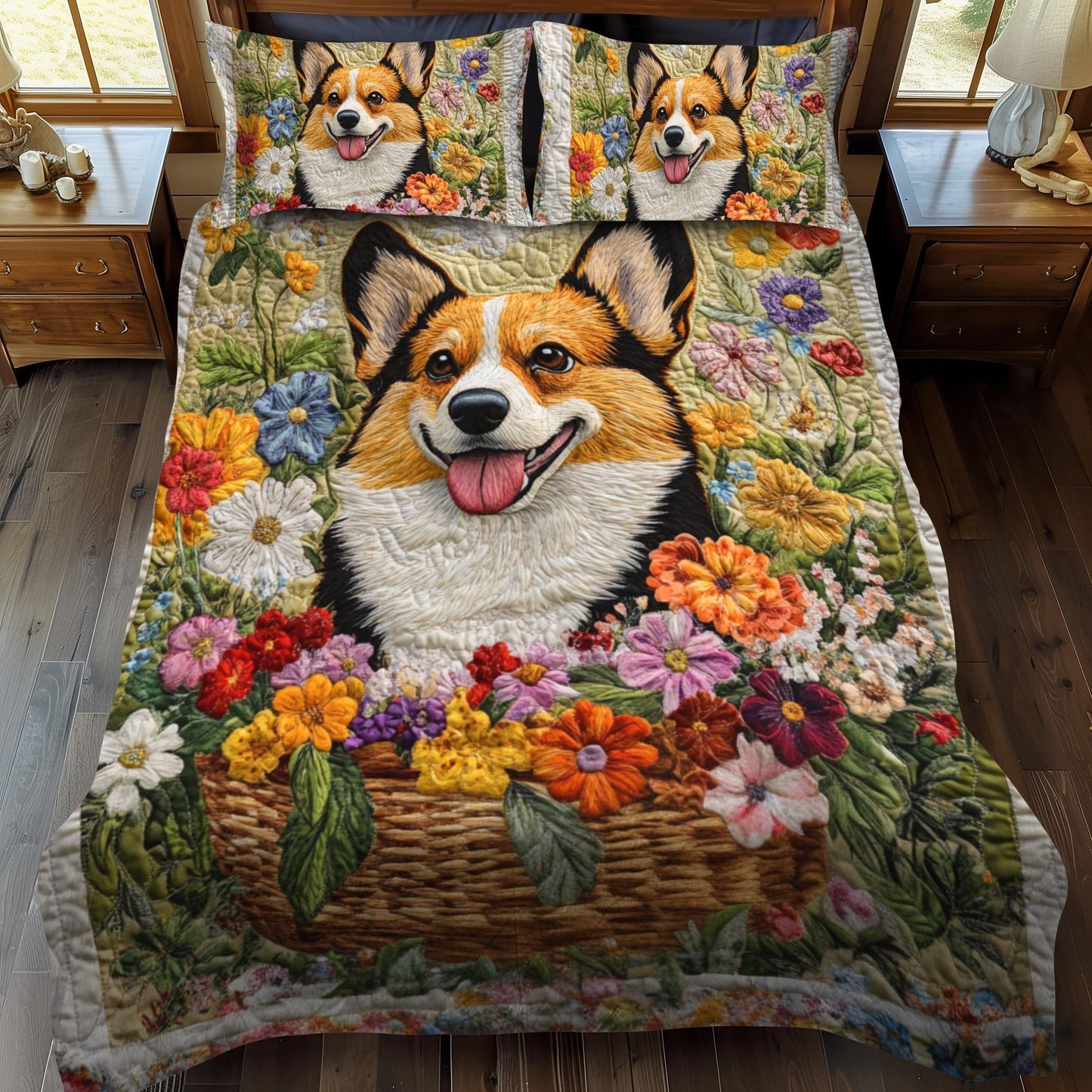 Happy Tails 3-Piece Quilted Bedding Set - Single (59" x 70")