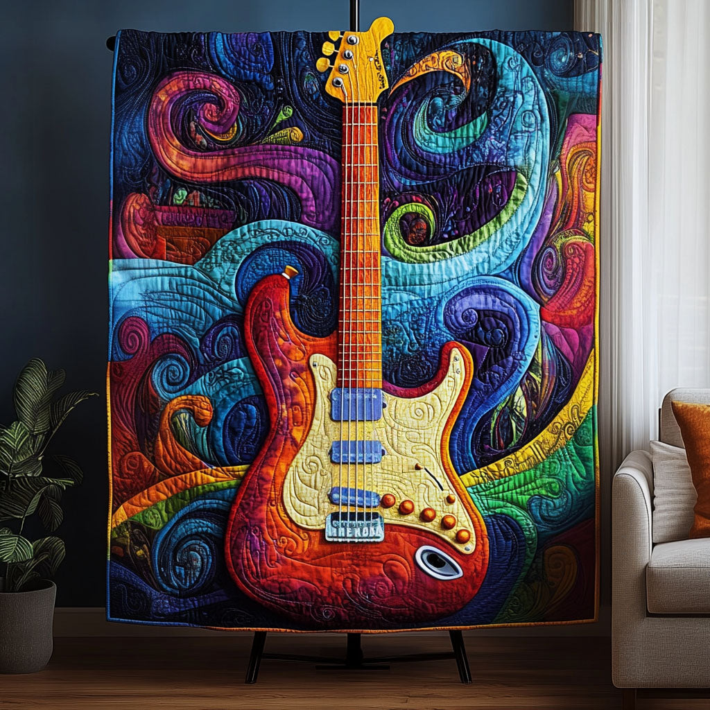 Harmonic Waves Quilted Blanket - Throw (55" x 60")