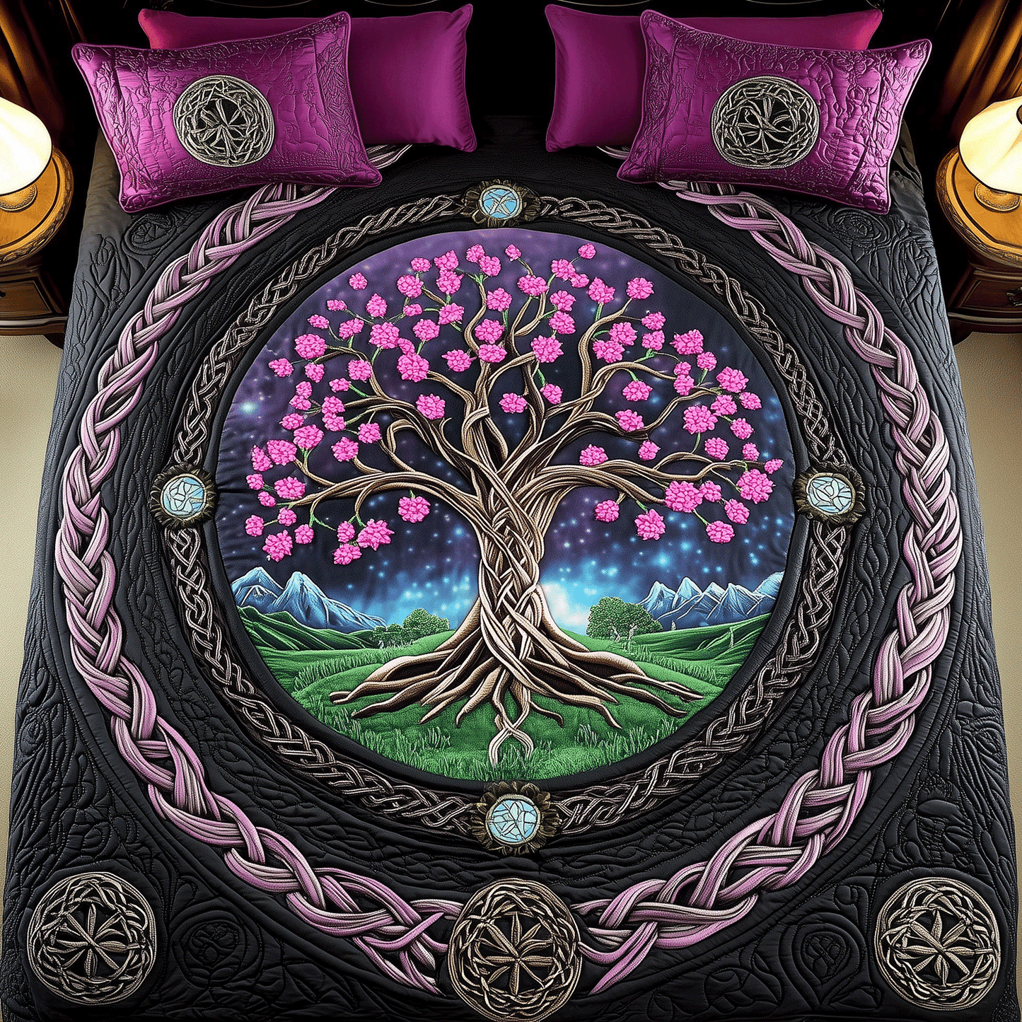 Harmony Roots 3-Piece Quilted Bedding Set - Single (59" x 70")