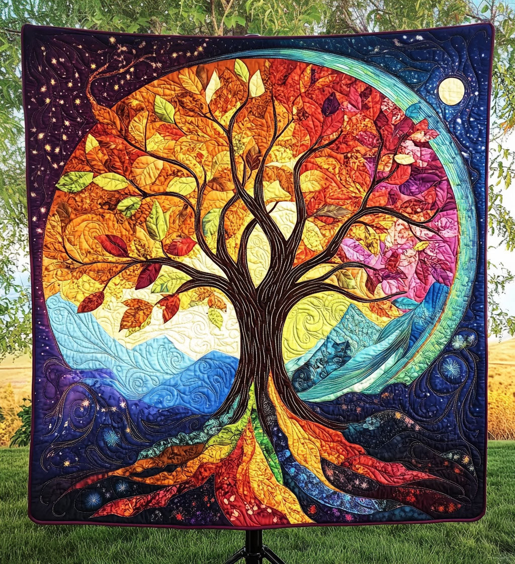 Harmony Roots Quilted Blanket - Throw (55" x 60")