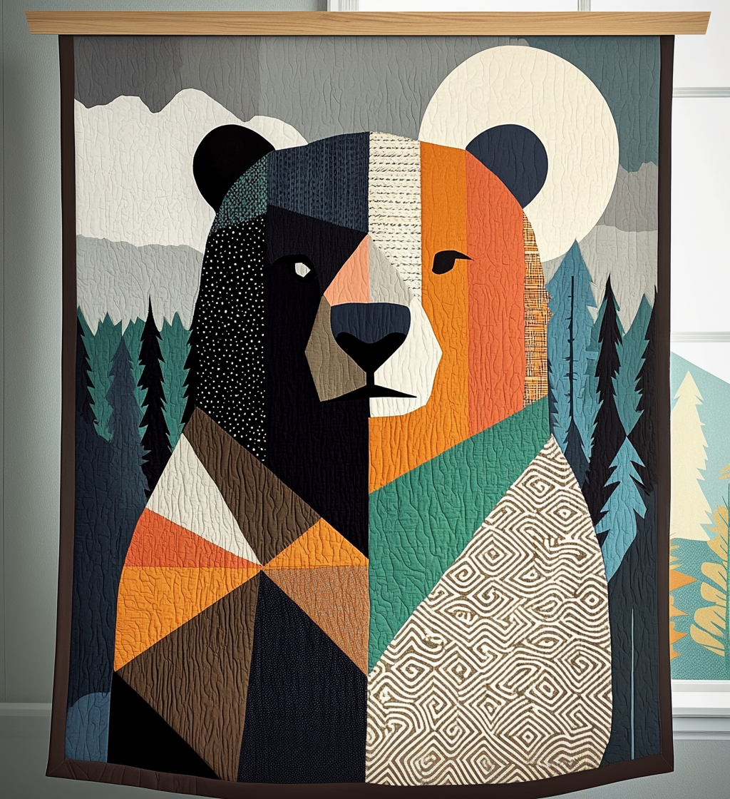 Harvest Bear Quilted Blanket - Throw (55" x 60")