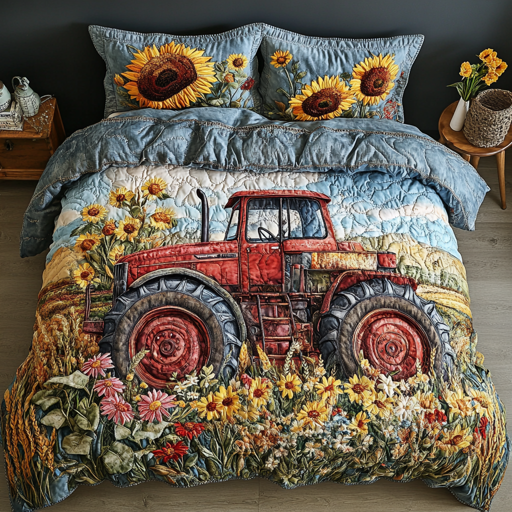 Harvest Charm 3-Piece Quilted Bedding Set - Single (59" x 70")