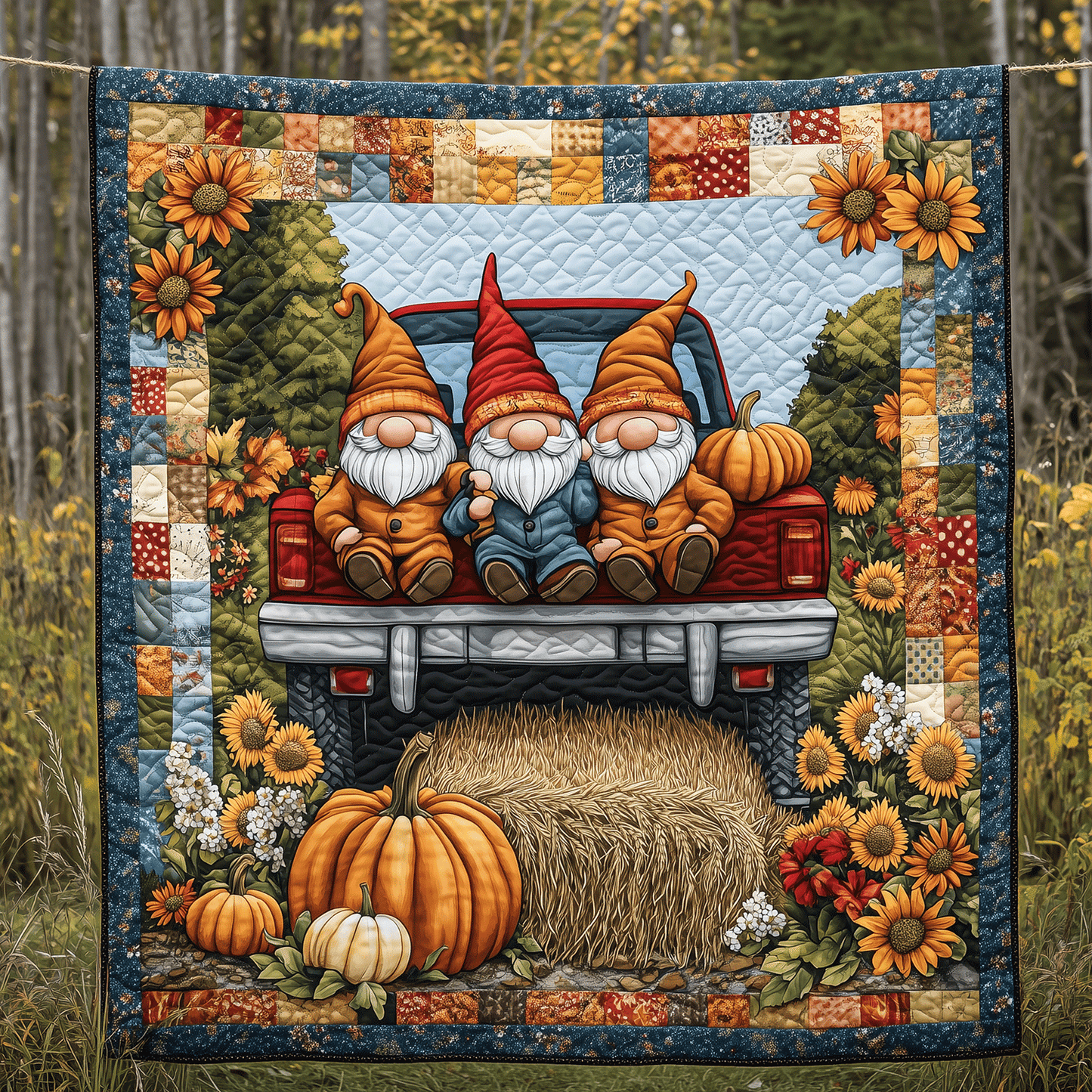 Harvest Festival Quilted Blanket - Throw (55" x 60")