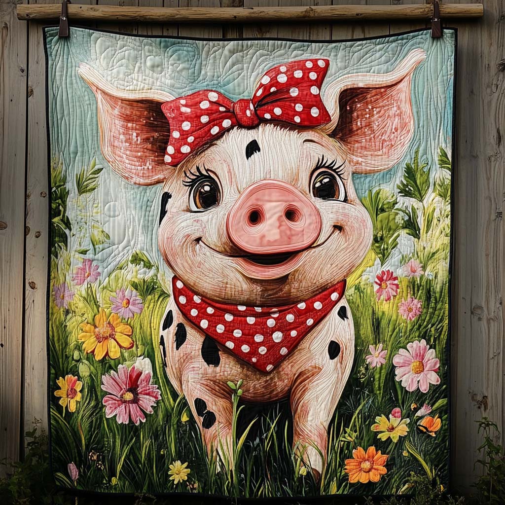 Harvest Hog Quilted Blanket - Throw (55" x 60")