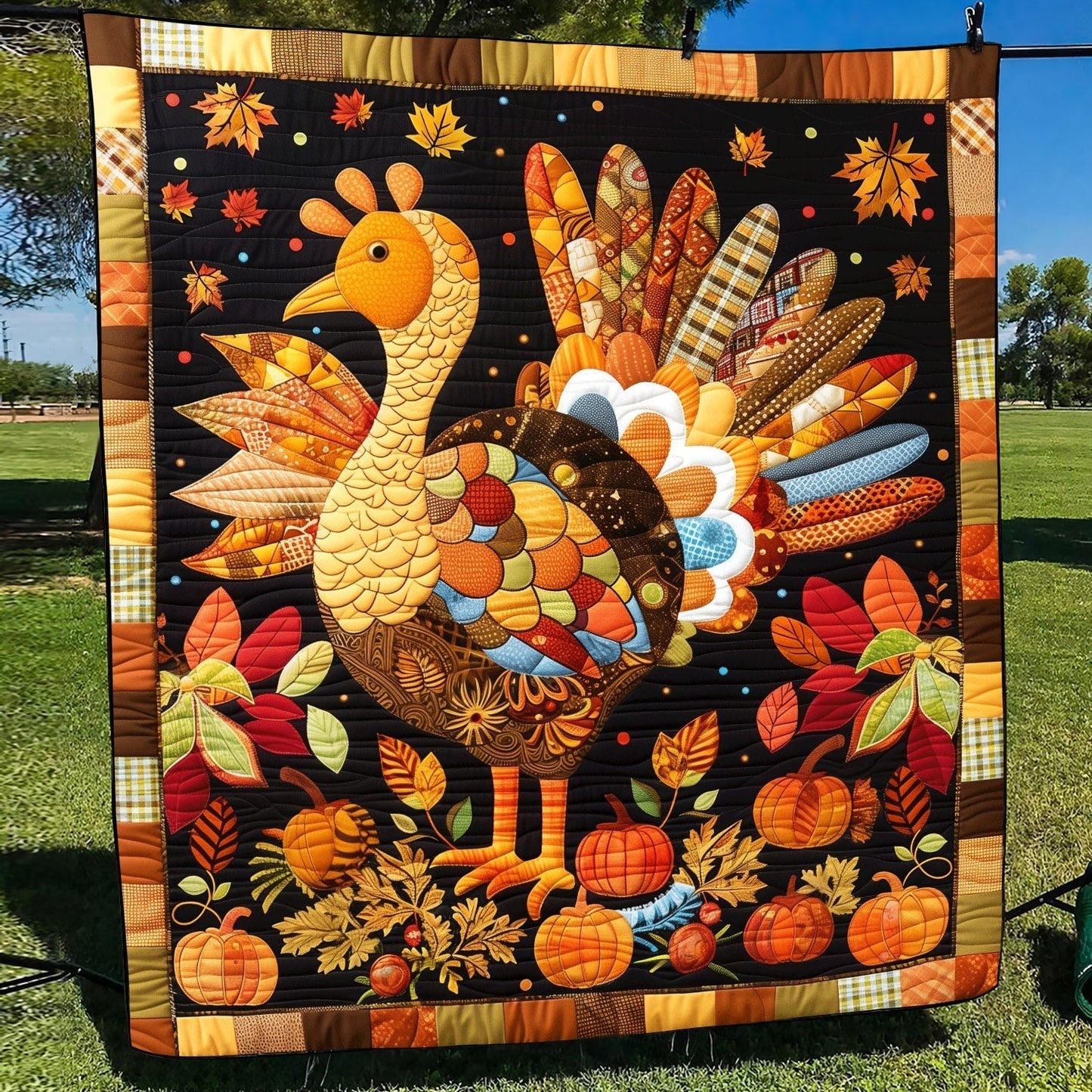 Harvest Joy Quilted Blanket - Throw (55" x 60")