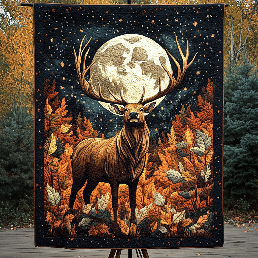 Harvest Moon Quilted Blanket - Throw (55" x 60")