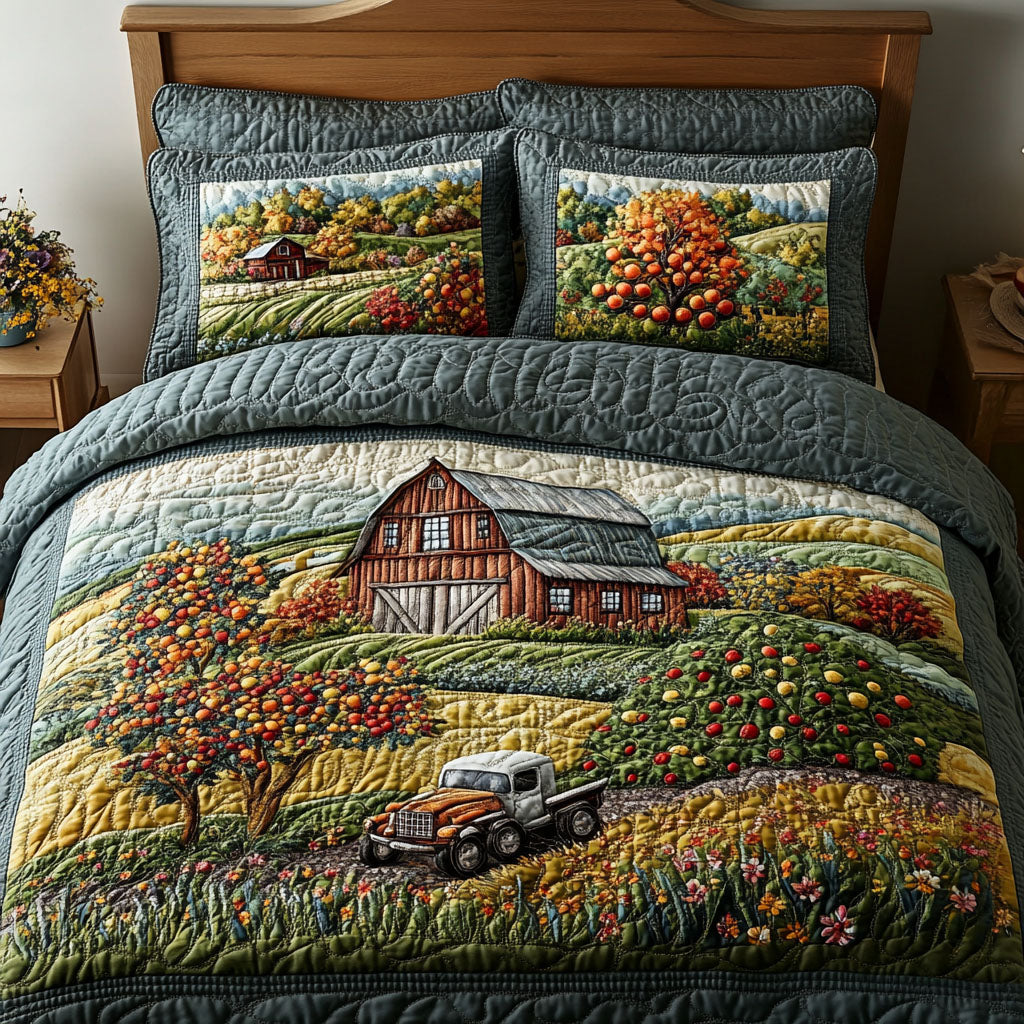 Harvest Road 3-Piece Quilted Bedding Set - Single (59" x 70")
