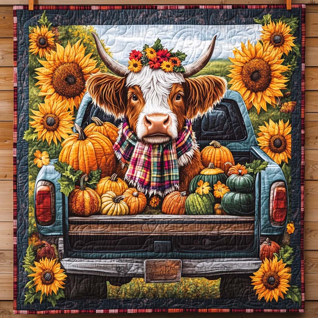 Harvest Wagon Glow Quilted Blanket - Throw (55" x 60")