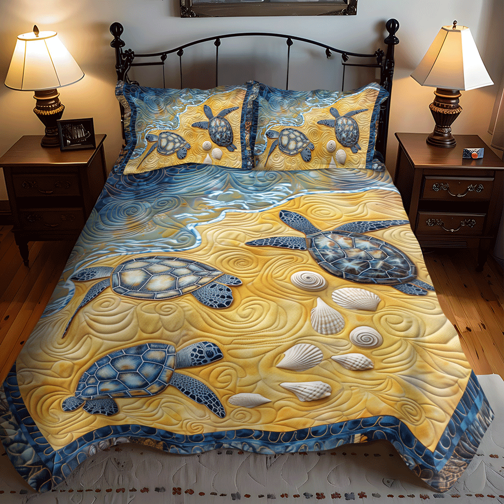 Hatchling Journey 3-Piece Quilted Bedding Set - Single (59" x 70")