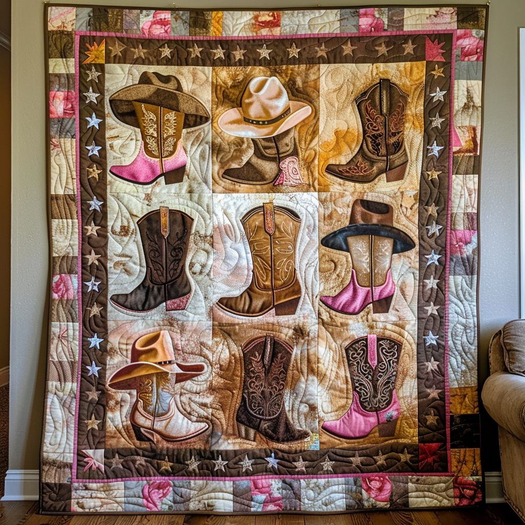 Hats Off Quilted Blanket - Throw (55" x 60")