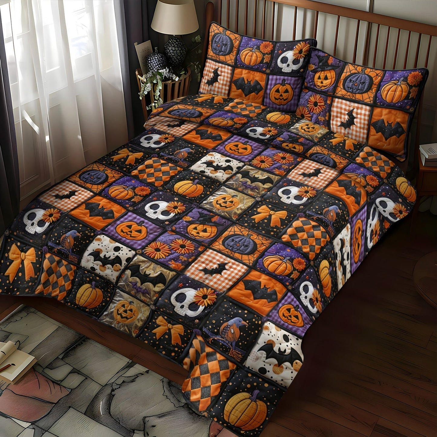Haunted Dreams 3-Piece Quilted Bedding Set - Single (59" x 70")