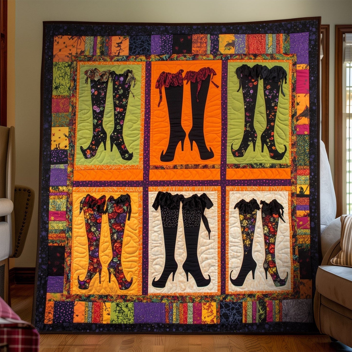 Haunted Fashion Quilted Blanket - Throw (55" x 60")