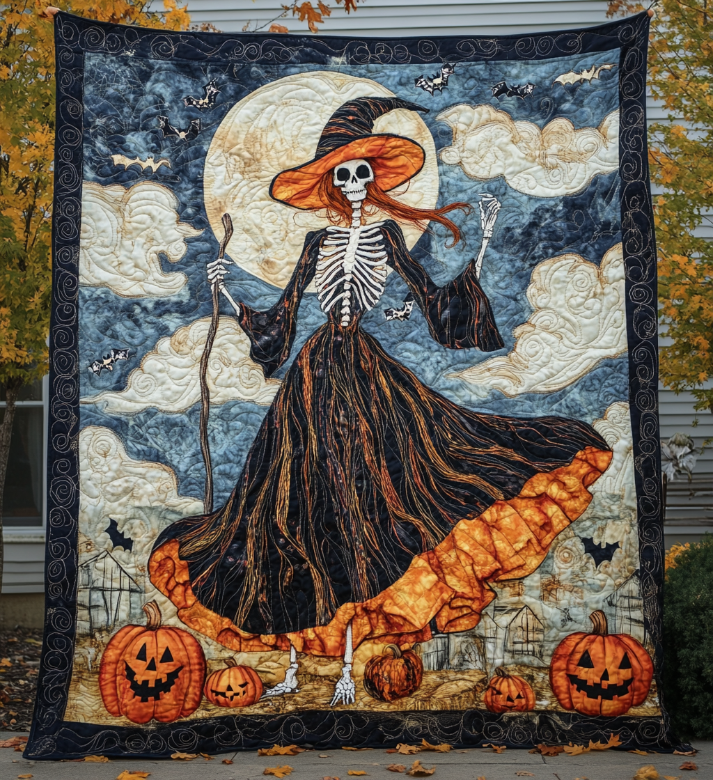 Haunted Harvest Quilted Blanket - Throw (55" x 60")