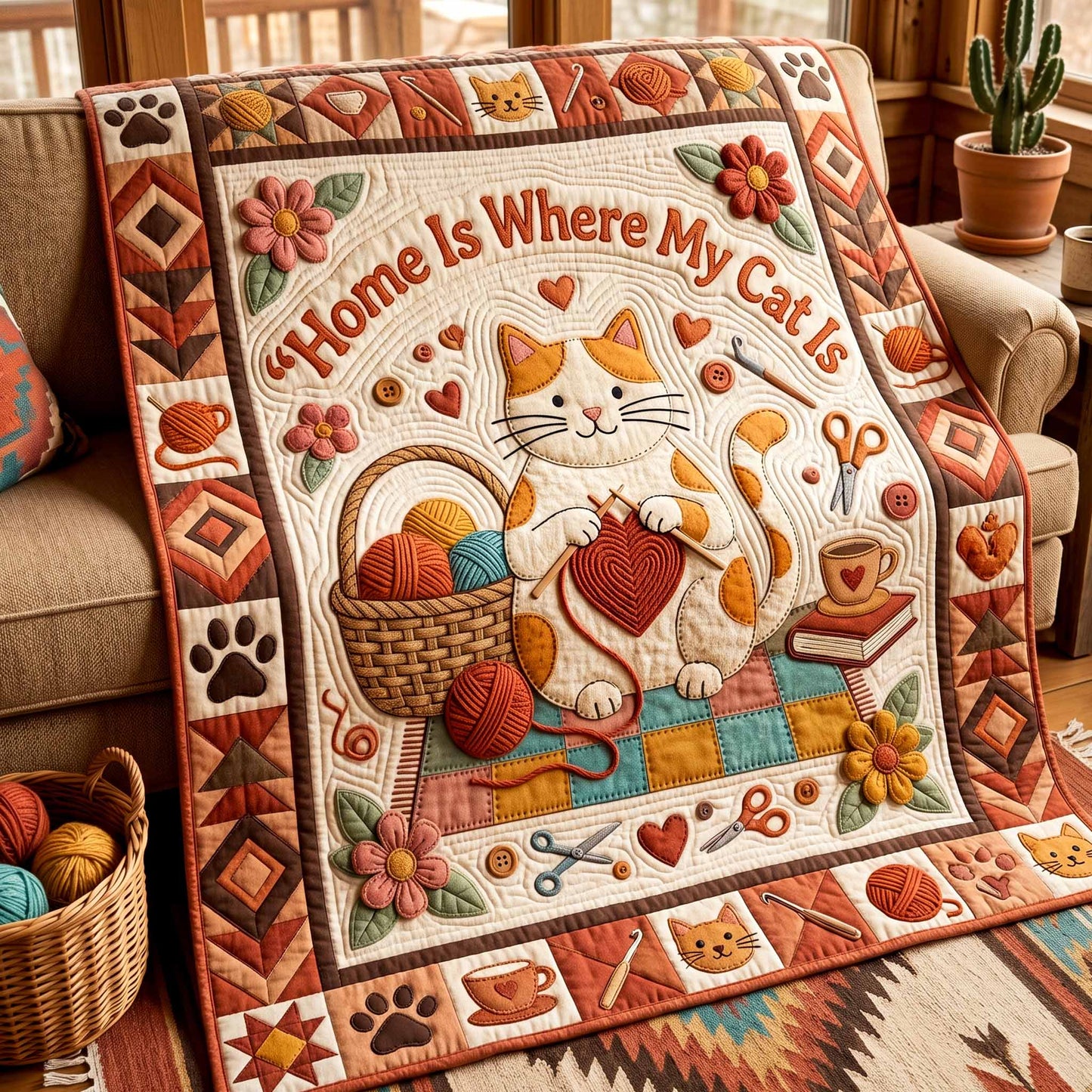 Heart Cat Quilted Blanket - Baby (30" x 40") - Pack 1