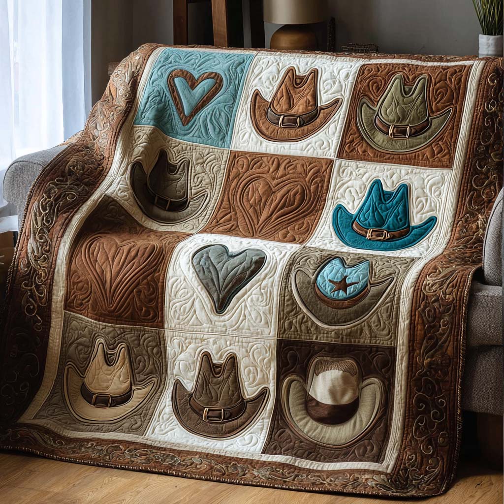 Heart and Hat Quilted Blanket - Baby (30" x 40") - Pack 1
