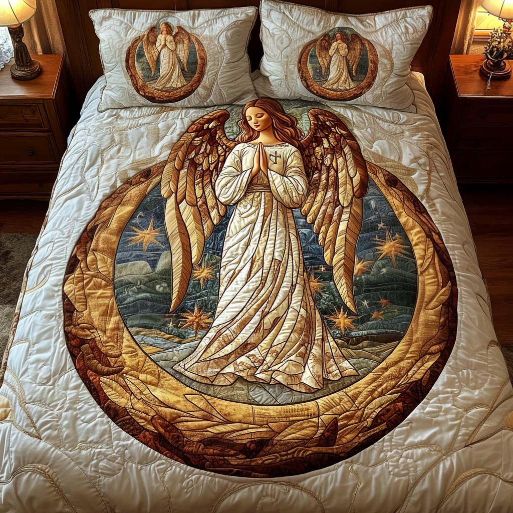 Heavenly Glow 3-Piece Quilted Bedding Set - Single (59" x 70")