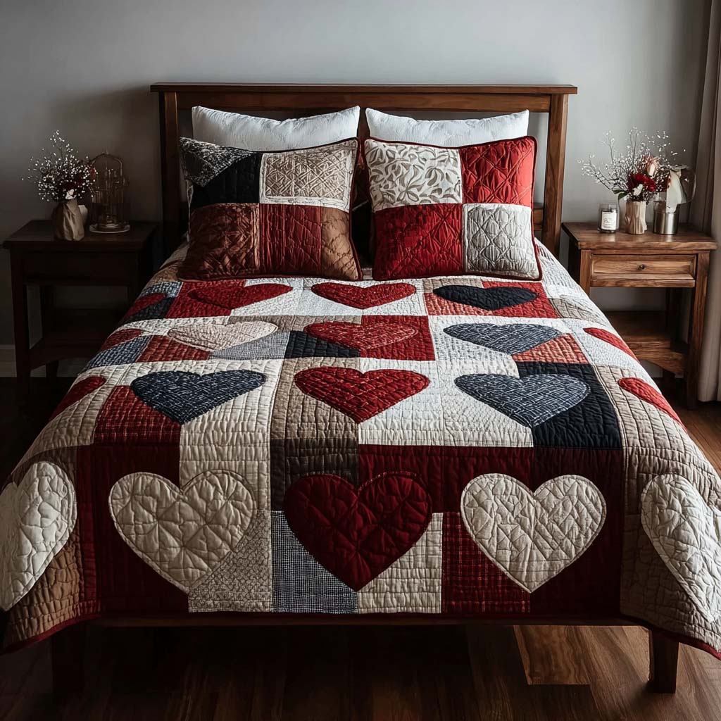Heirloom Love 3-Piece Quilted Bedding Set - Single (59" x 70")