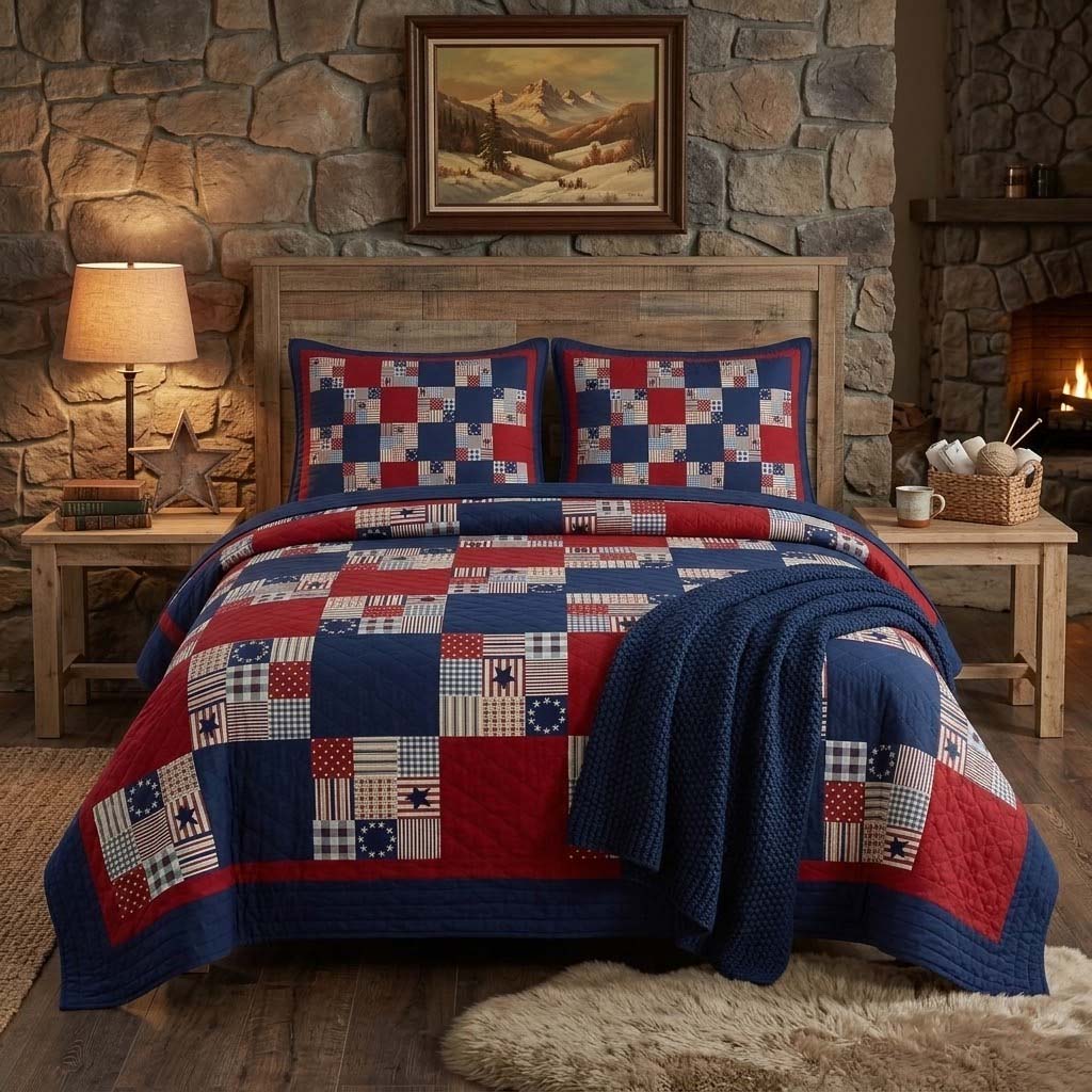 Heritage Cabin 3-Piece Quilted Bedding Set - Single (59" x 70")