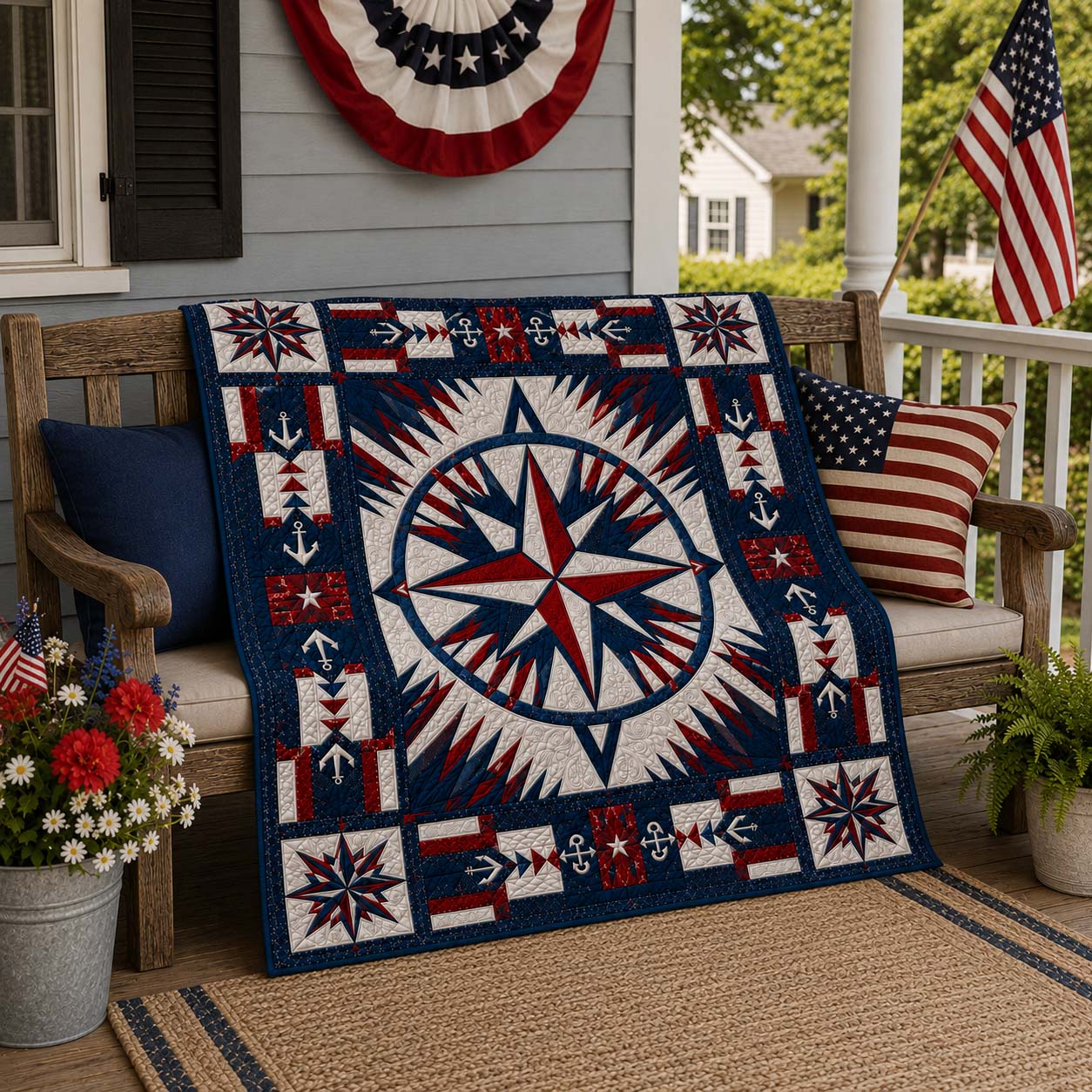 Heritage Compass Quilted Blanket - Baby (30" x 40") - Pack 1