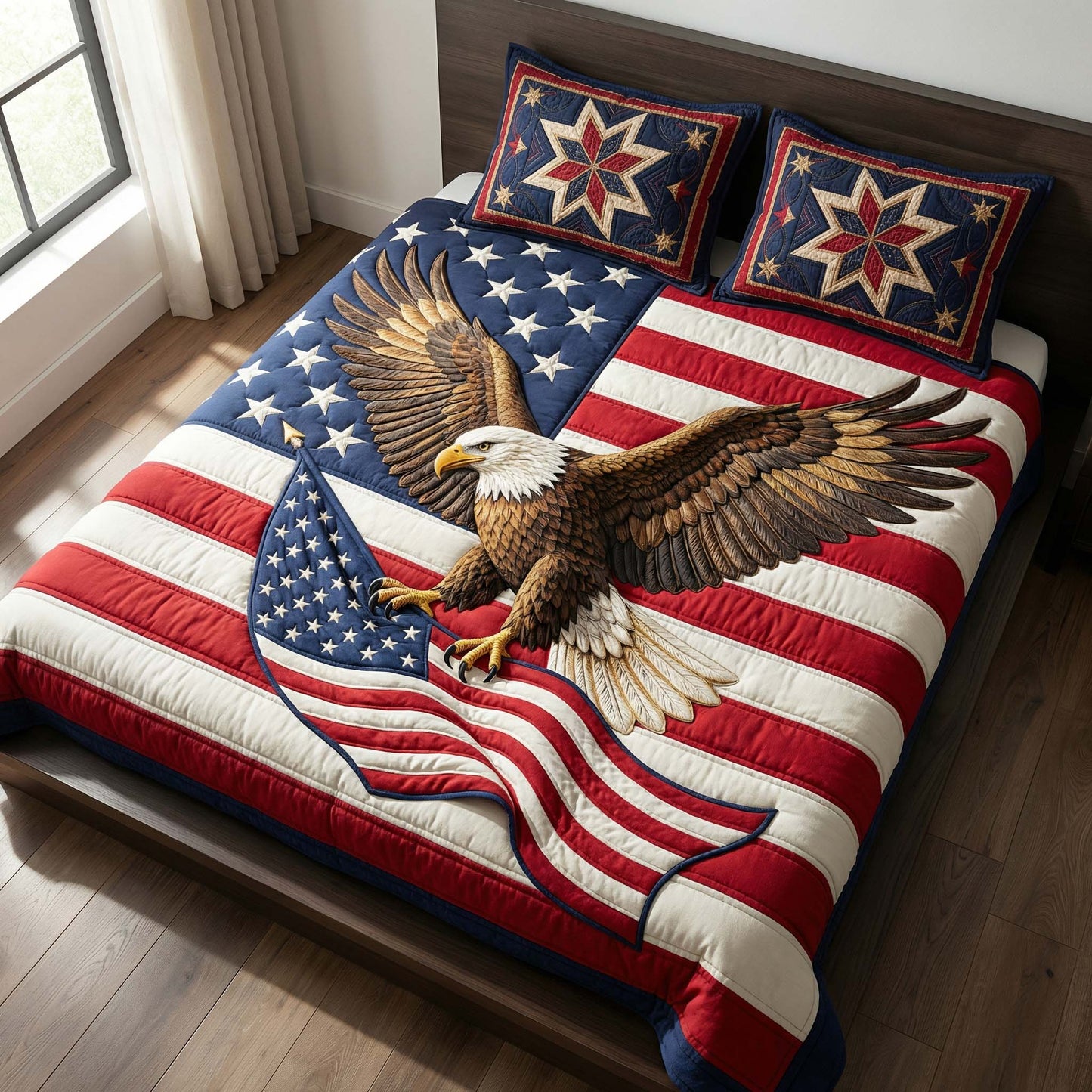 Heritage Eagle 3-Piece Quilted Bedding Set - Single (59" x 70")