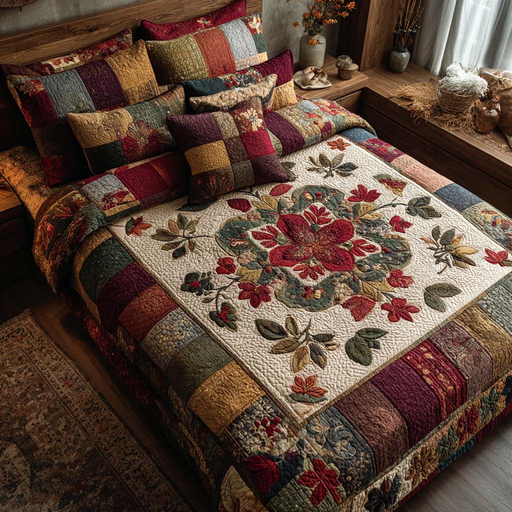 Heritage Folk 3-Piece Quilted Bedding Set - Single (59" x 70")