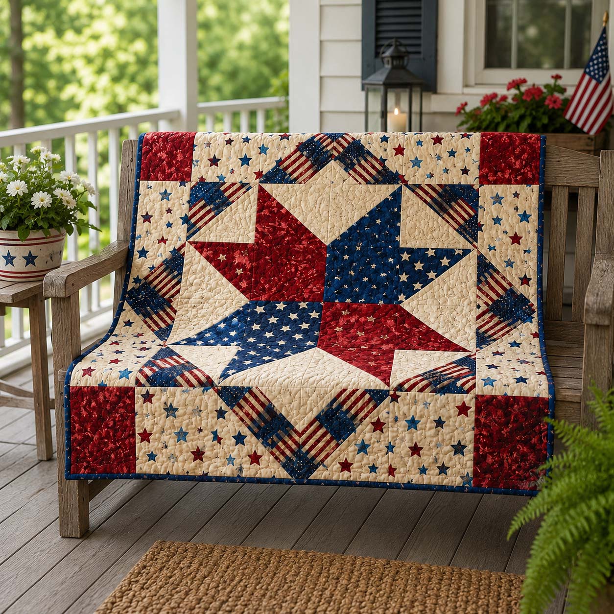 Heritage Patch Star Quilted Blanket - Baby (30" x 40") - Pack 1