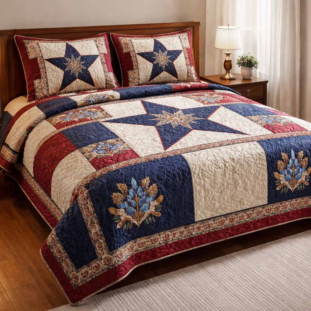 Heritage Star 3-Piece Quilted Bedding Set - Single (59" x 70")