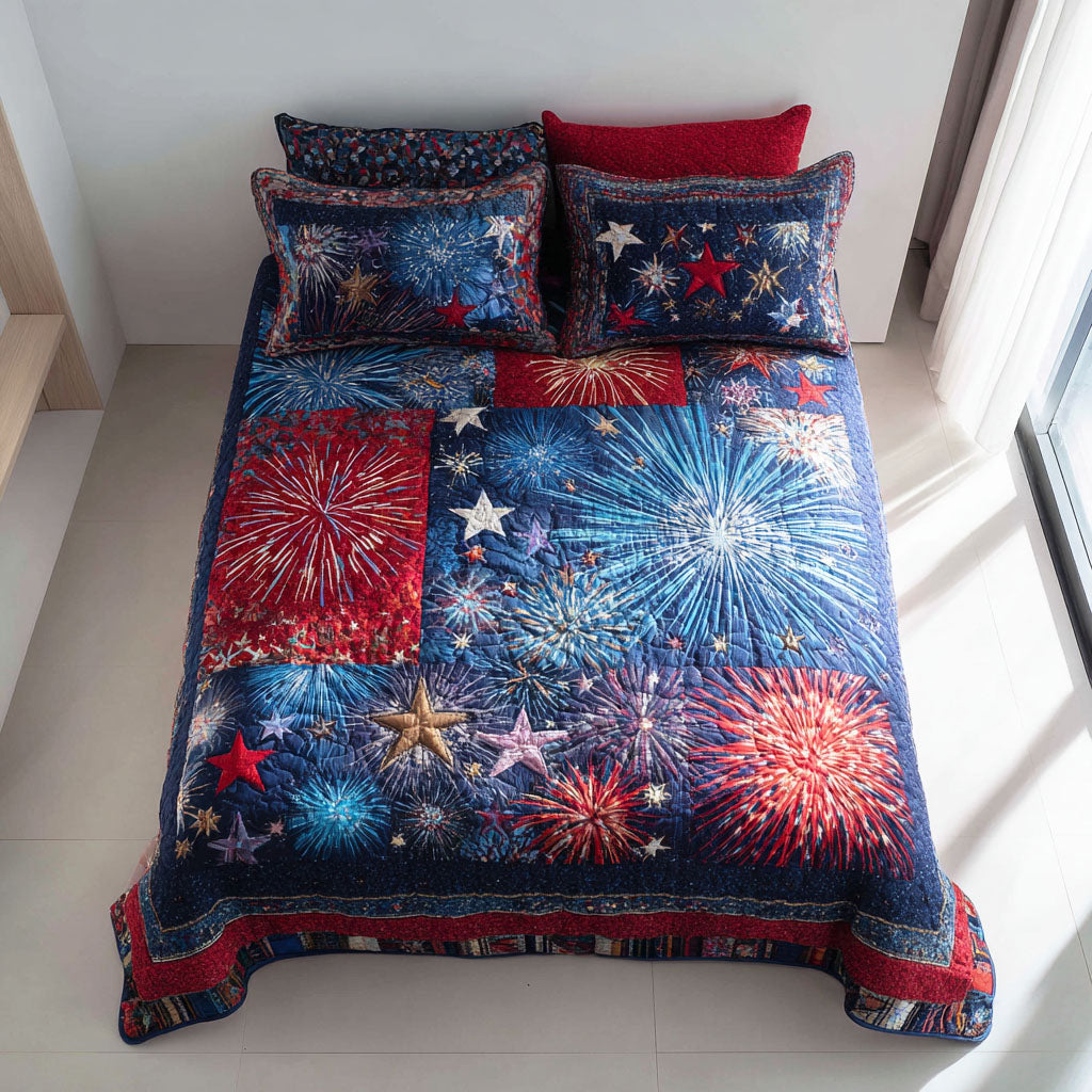 Heritage Stars 3-Piece Quilted Bedding Set - Single (59" x 70")